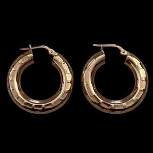 Milor Italy bronze diamond cut hoop earrings